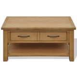 Coffee Table 88x53x45 cm Solid Oak Wood - Front View