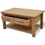 Coffee Table 88x53x45 cm Solid Oak Wood - Side View