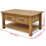 Coffee Table 88x53x45 cm Solid Oak Wood - 45-Degree Angle