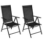Folding Chairs 2 pcs Aluminium and Textilene Black