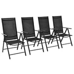 Folding Chairs 4 pcs Aluminium and Textilene Black