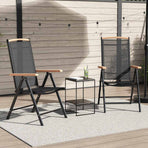 Folding Chairs 2 pcs Aluminium and Textilene Black