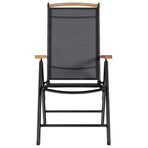 Folding Chairs 2 pcs Aluminium and Textilene Black