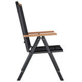 Folding Garden Chairs 2 pcs Aluminium and Textilene Black - 45-Degree Angle