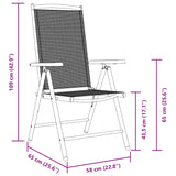 Folding Garden Chairs 4 pcs Aluminium and Textilene Black - Extra Image