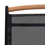 Folding Garden Chairs 4 pcs Aluminium and Textilene Black - Low Angle