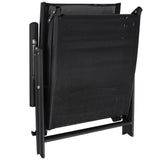 Folding Sun Lounger Aluminium Black - 45-Degree Angle