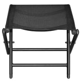 Folding Footstool Black Aluminium and Textilene - Side View