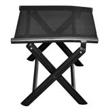 Folding Footstool Black Aluminium and Textilene - Top-Down View