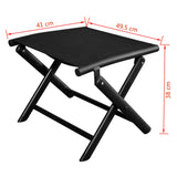 Folding Footstool Black Aluminium and Textilene - Rear View
