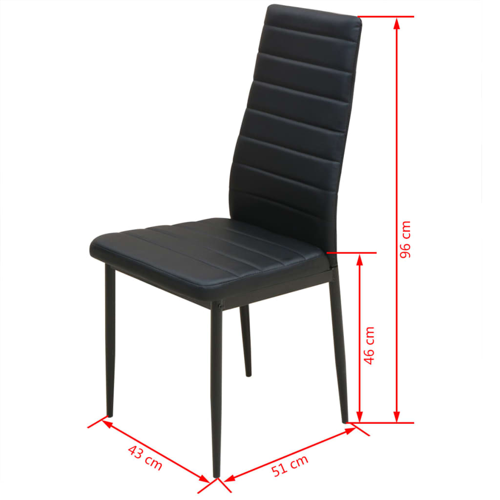 Five Piece Dining Table and Chair Set Black