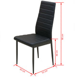 Five Piece Dining Table and Chair Set Black