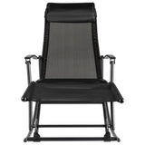 Garden Rocking Chair Steel and Textilene Black - Front View