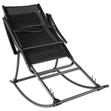 Garden Rocking Chair Steel and Textilene Black - Side View
