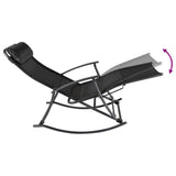 Garden Rocking Chair Steel and Textilene Black - Top-Down View