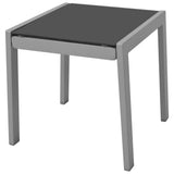 Sun Loungers with Table Aluminium Black - Side View