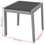 Sun Loungers with Table Aluminium Black - Low Angle