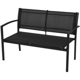4 Piece Garden Lounge Set Textilene Black - Top-Down View