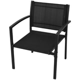 4 Piece Garden Lounge Set Textilene Black - 45-Degree Angle