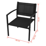 4 Piece Garden Lounge Set Textilene Black - Rear View