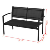 4 Piece Garden Lounge Set Textilene Black - Close-Up Angle