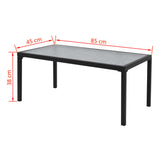 4 Piece Garden Lounge Set Textilene Black
