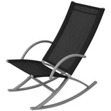 Garden Rocking Chairs 2 pcs Steel and Textilene Black - Front View