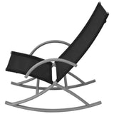Garden Rocking Chairs 2 pcs Steel and Textilene Black - Side View
