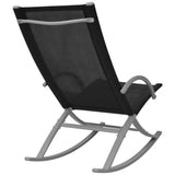 Garden Rocking Chairs 2 pcs Steel and Textilene Black - Top-Down View