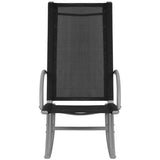 Garden Rocking Chairs 2 pcs Steel and Textilene Black - 45-Degree Angle