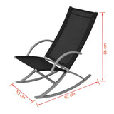 Garden Rocking Chairs 2 pcs Steel and Textilene Black - Close-Up Angle