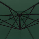 Cantilever Garden Parasol 3.5 m Green - Close-Up Angle