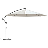 Cantilever Garden Parasol 3.5 m Sand White - Front View