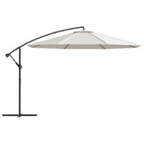Cantilever Garden Parasol 3.5 m Sand White - Side View