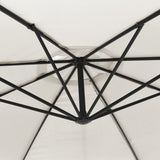 Cantilever Garden Parasol 3.5 m Sand White - Close-Up Angle