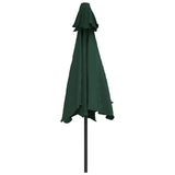 LED Cantilever Garden Parasol 3 m Green - Rear View