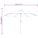 LED Cantilever Garden Parasol 3 m Green - Extra Image