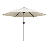 LED Cantilever Garden Parasol 3 m Sand White - Front View