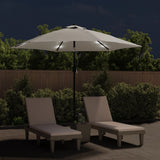 LED Cantilever Garden Parasol 3 m Sand White