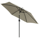 LED Cantilever Garden Parasol 3 m Sand White