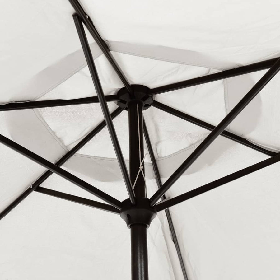 LED Cantilever Garden Parasol 3 m Sand White