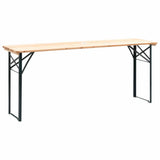 Folding Beer Table with 2 Benches 177 cm Pinewood - Close-Up Angle