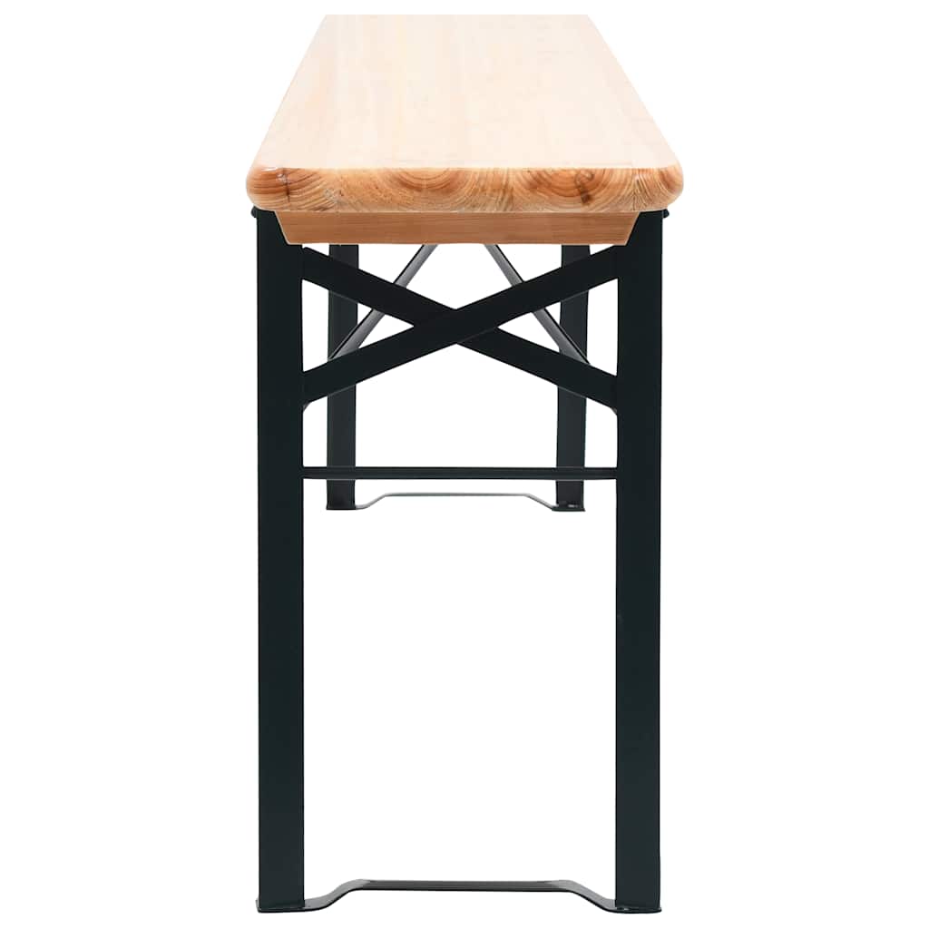 Folding Beer Table with 2 Benches 177 cm Pinewood