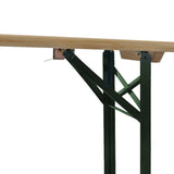 Folding Beer Table with 2 Benches 220 cm Fir Wood - Rear View