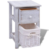 Bedside Cabinet Wood White - Top-Down View