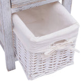 Bedside Cabinets 2 pcs Wood White - Rear View
