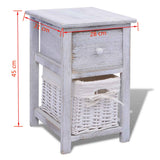 Bedside Cabinets 2 pcs Wood White - Close-Up Angle