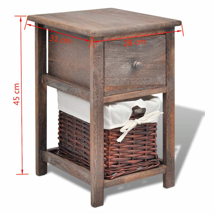 Bedside Cabinet Wood Brown