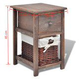 Bedside Cabinets 2 pcs Wood Brown - Close-Up Angle