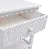 Bedside Cabinet Wood White - 45-Degree Angle